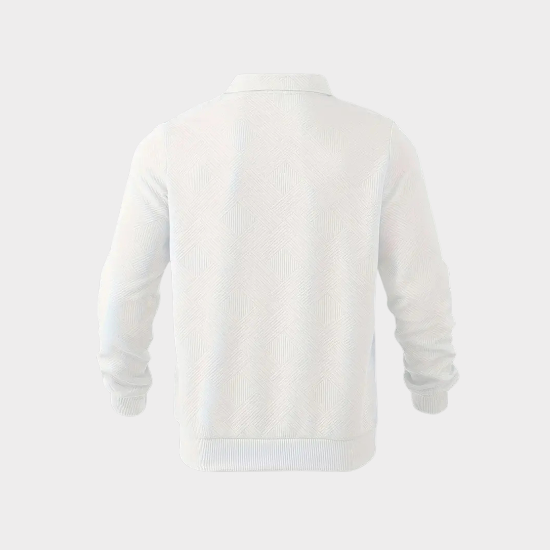Hombre Jersey con Cremallera | Estampado Geométrico & Cuello con Solapa | Otoño e Invierno