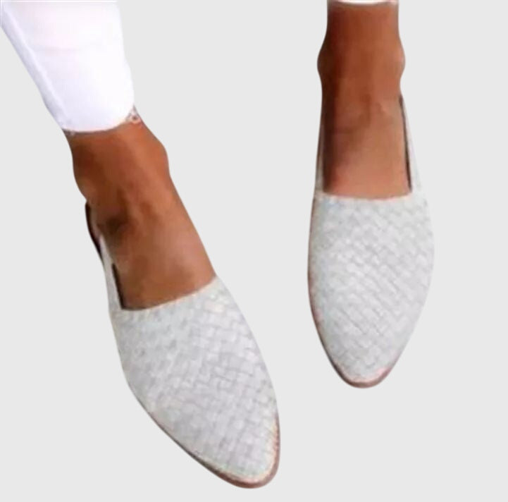 Bailarinas tejadas con tira ajustable en el talón | Punta cerrada para mujer
