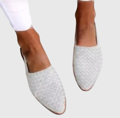 Bailarinas tejadas con tira ajustable en el talón | Punta cerrada para mujer