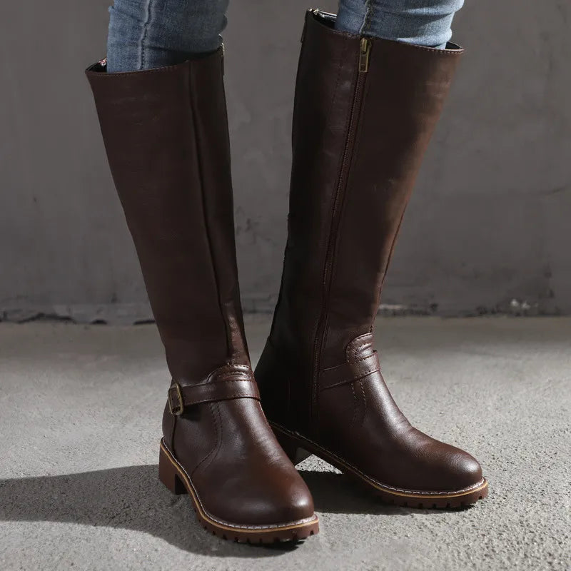 Mujer Botas Estilo Martin | Suela Antideslizante & Tacón Ancho | Uso Diario