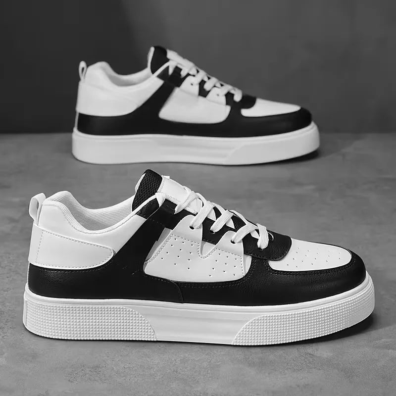 Hombre Zapatillas Bajas con Perforaciones | Cierre de Cordones & Suela de PVC | Uso Diario