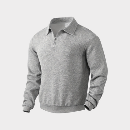 Hombre Jersey con Cremallera | Estampado Geométrico & Cuello con Solapa | Otoño e Invierno