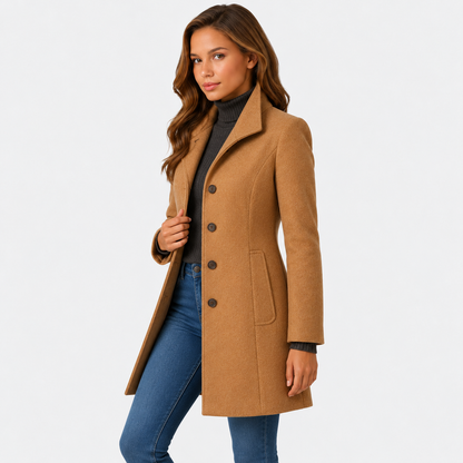 Donna Cappotto Classico Sagomato | Chiusura con Bottoni & Taglio Strutturato | Primavera e Autunno