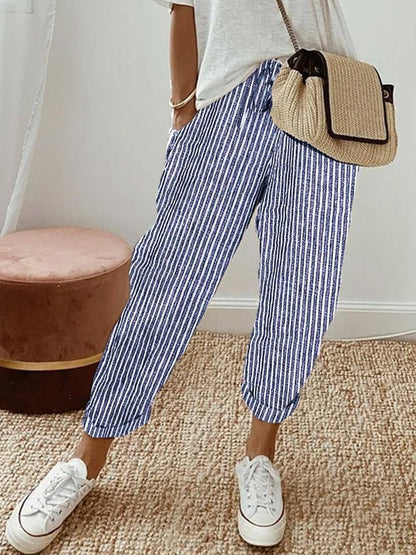 Pantalón largo de lino para mujer | Corte relajado