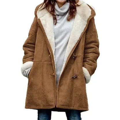 Mujer Abrigo con Capucha | Forro Polar & Corte Entallado | Otoño e Invierno