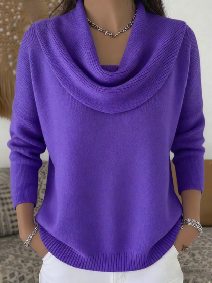 Mujer Jersey de Punto con Cuello Vuelto | Lana Merina & Manga Larga | Otoño e Invierno