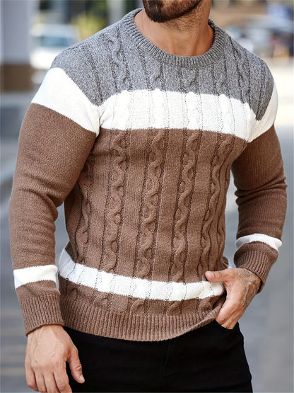 Hombre Jersey de Punto Color Block | Corte Holgado & Diseño Combinable | Uso Diario
