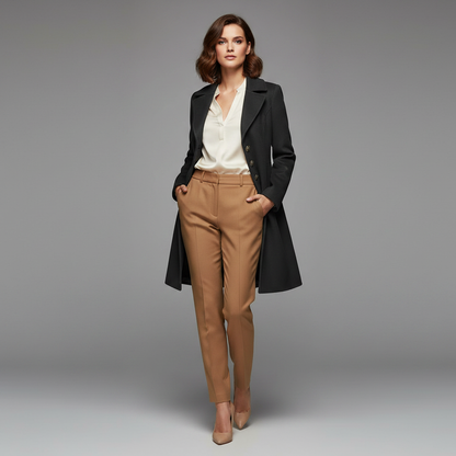 Abrigo de Mujer con Botones | Abrigo Elegante y Cálido