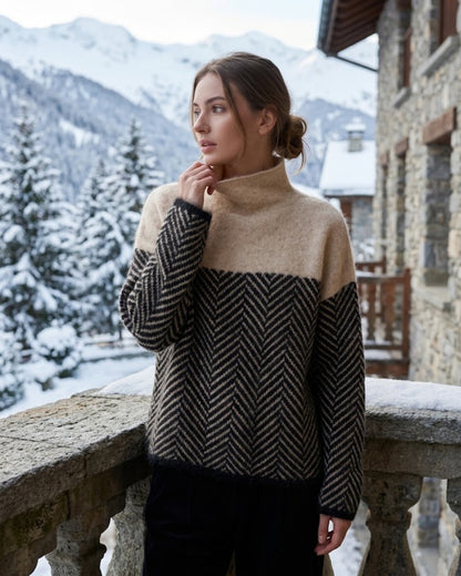 Mujer Jersey de Cuello Vuelto | Cachemira & Corte Holgado | Otoño e Invierno