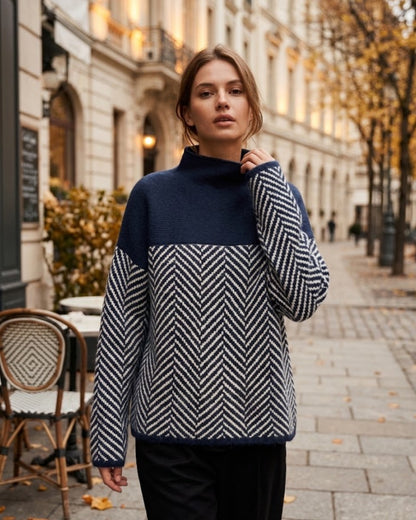 Mujer Jersey de Cuello Vuelto | Cachemira & Corte Holgado | Otoño e Invierno