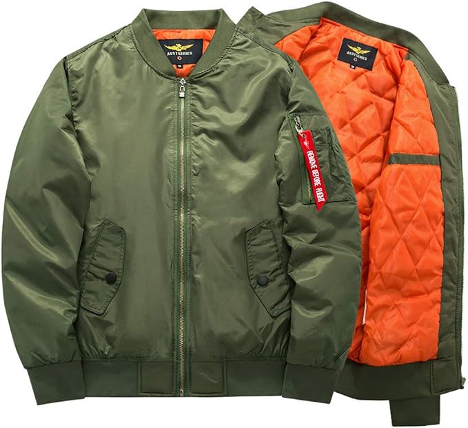 Hombre Cazadora Bomber Acolchada | Forro Cálido & Cierre de Cremallera | Otoño e Invierno