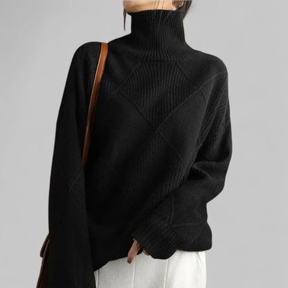 Mujer Jersey Oversize con Cuello Alto | Corte Holgado & Estampado | Otoño e Invierno