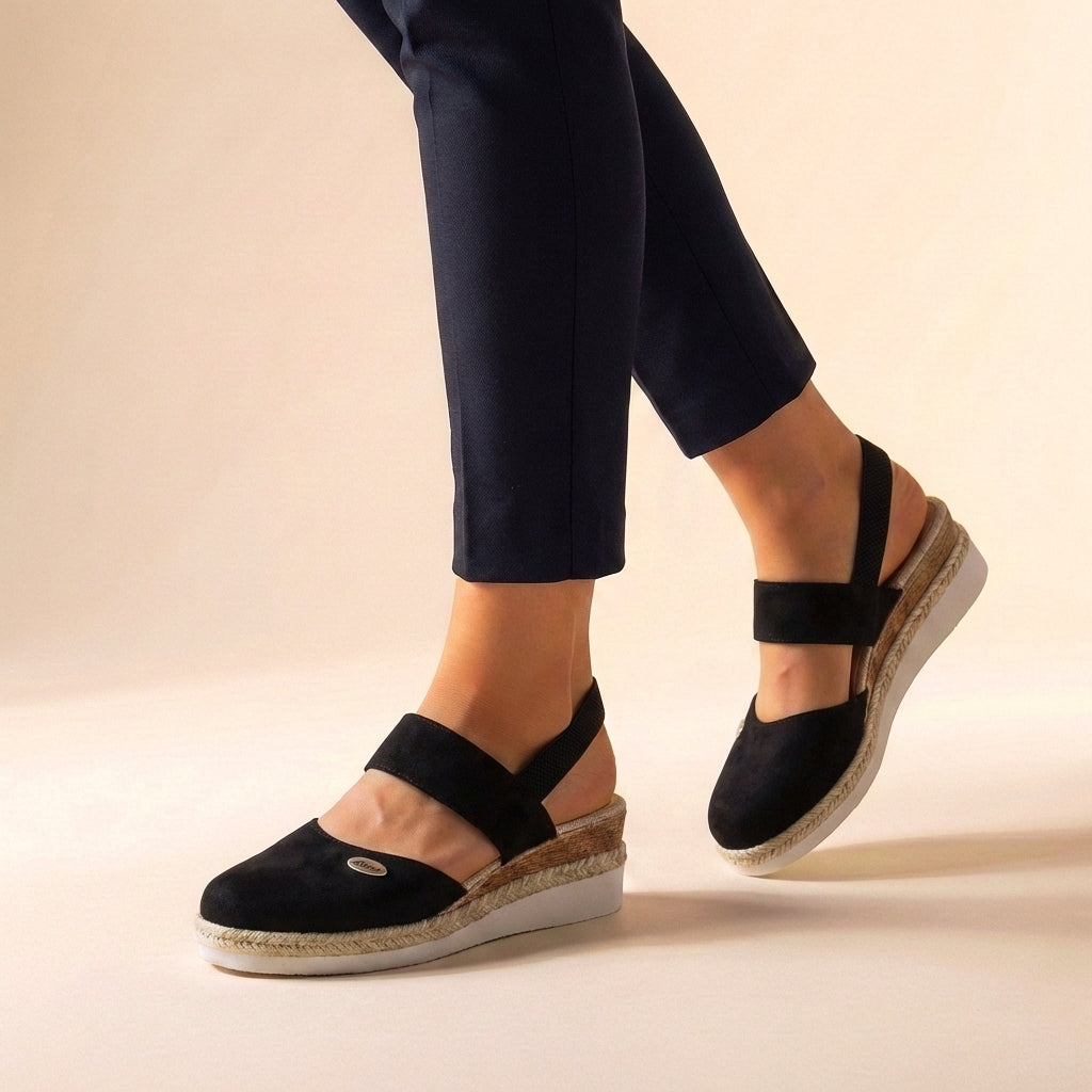Sandalia de plataforma con estilo de alpargata para mujer | Ajuste cómodo