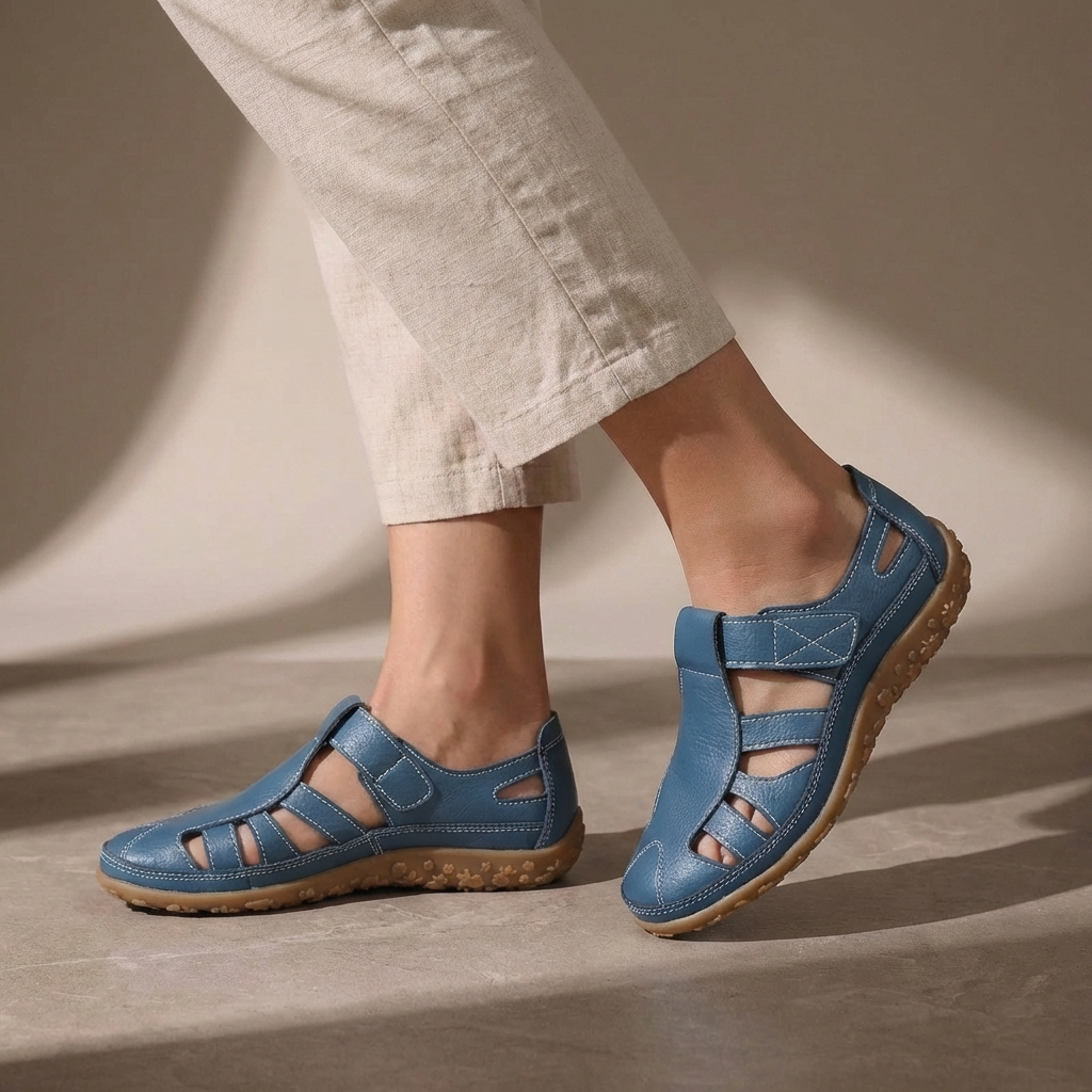 Sandalia cerrada ajustable para mujer | Suela flexible