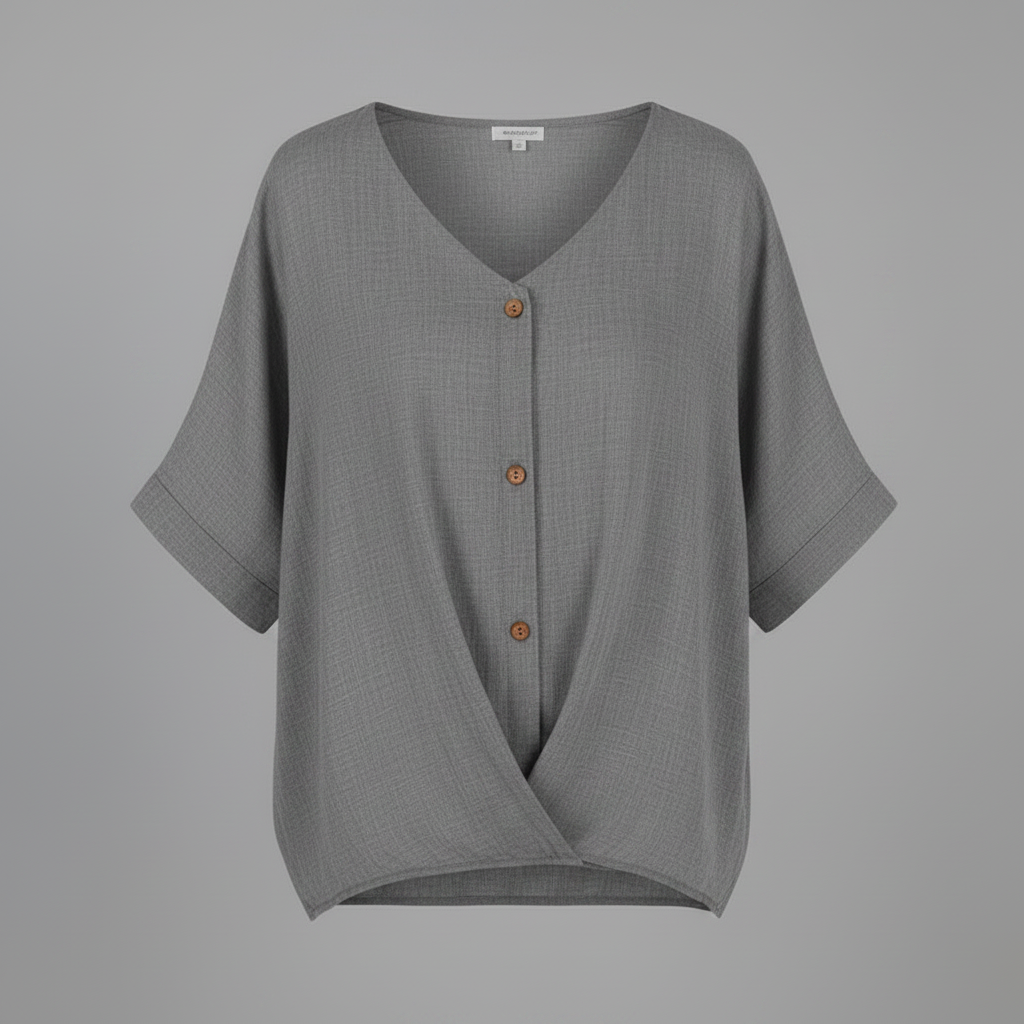 Blusa de mujer con escote en pico y mangas largas