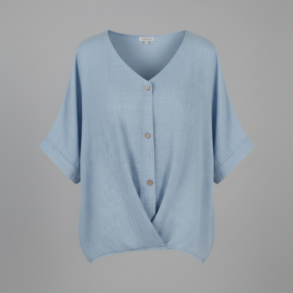 Blusa de mujer con escote en pico y mangas largas