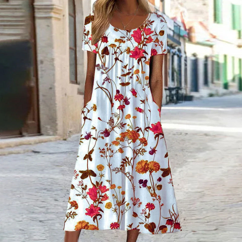 Vestido floral con corte favorecedor para mujer | Diseño estampado y cómodo