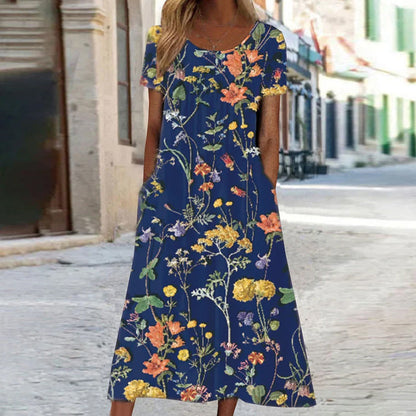 Vestido floral con corte favorecedor para mujer | Diseño estampado y cómodo
