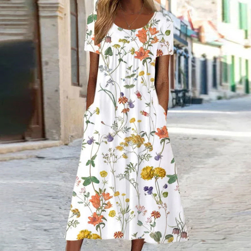 Vestido floral con corte favorecedor para mujer | Diseño estampado y cómodo
