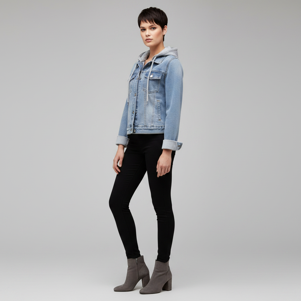 Chaqueta Vaquera Mujer Con Capucha Desmontable | Chaqueta Mujer