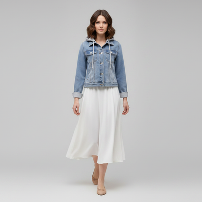 Chaqueta Vaquera Mujer Con Capucha Desmontable | Chaqueta Mujer