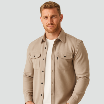 Hombre Sobrecamisa con Bolsillos | Cierre de Botones & Bolsillos en Pecho | Uso Diario