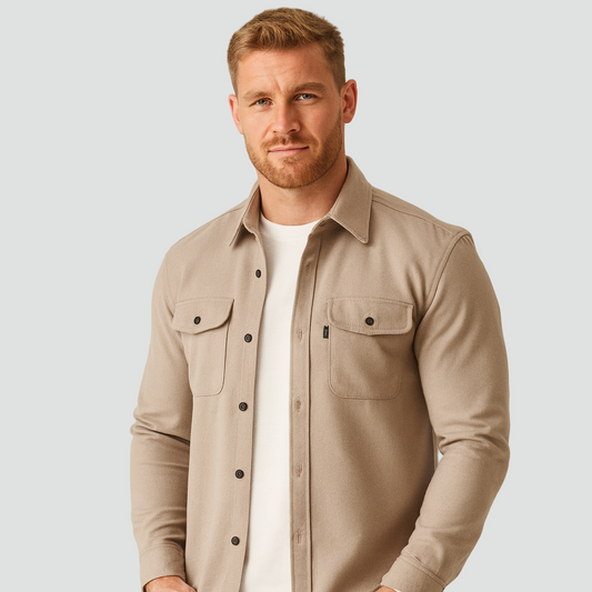 Hombre Sobrecamisa con Bolsillos | Cierre de Botones & Bolsillos en Pecho | Uso Diario