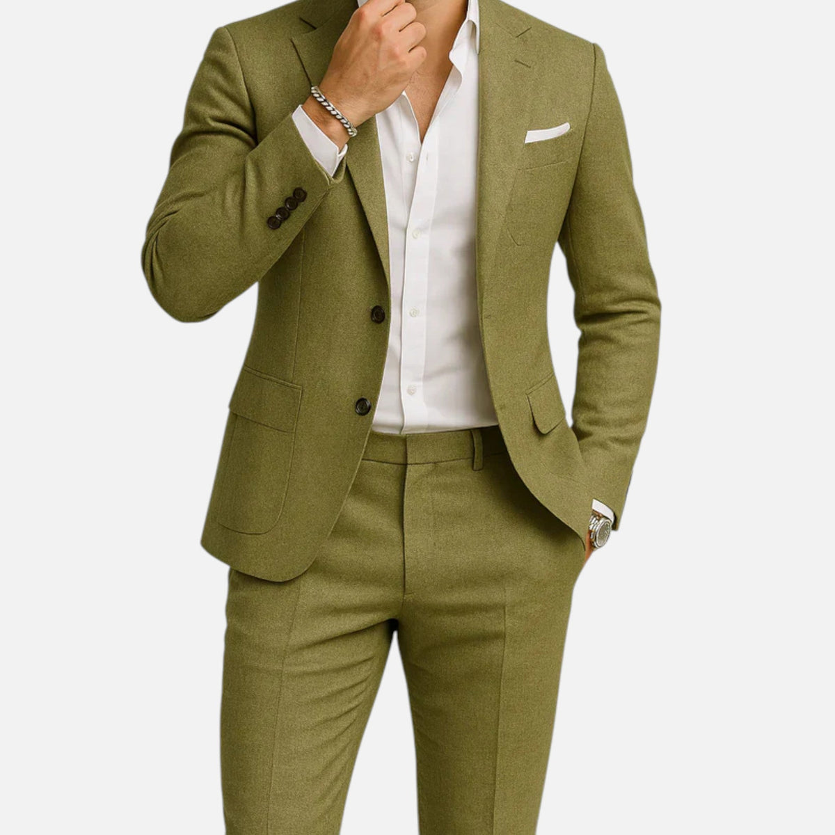 Hombre Traje de Lino | Tejido Transpirable & Dos Piezas | Casual y Verano