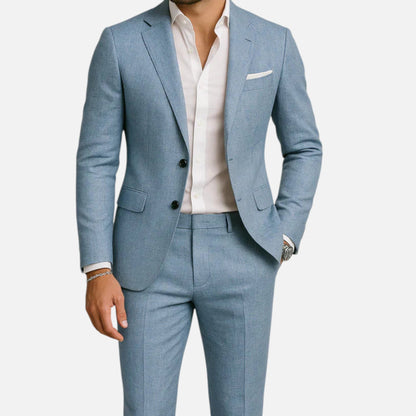 Hombre Traje de Lino | Tejido Transpirable & Dos Piezas | Casual y Verano