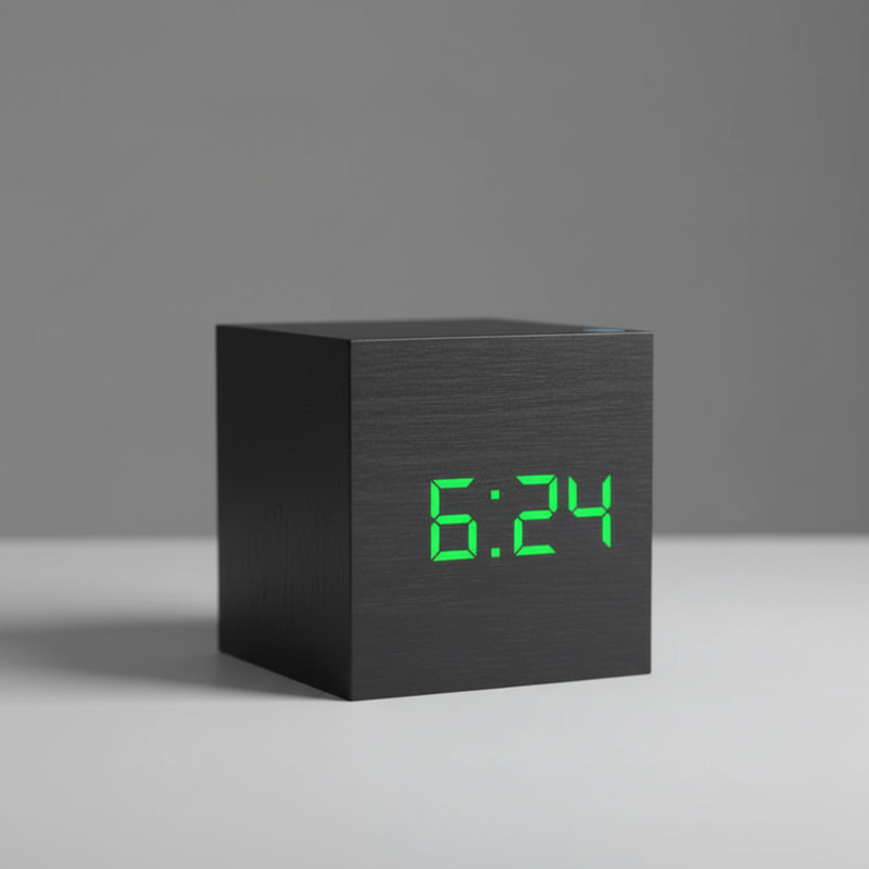 Cubo de Tiempo Mini | Reloj Despertador Digital LED Compacto