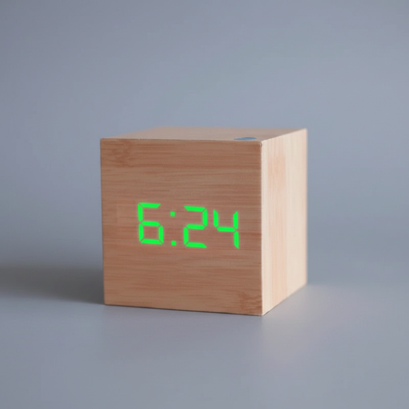 Cubo de Tiempo Mini | Reloj Despertador Digital LED Compacto