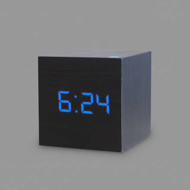 Cubo de Tiempo Mini | Reloj Despertador Digital LED Compacto