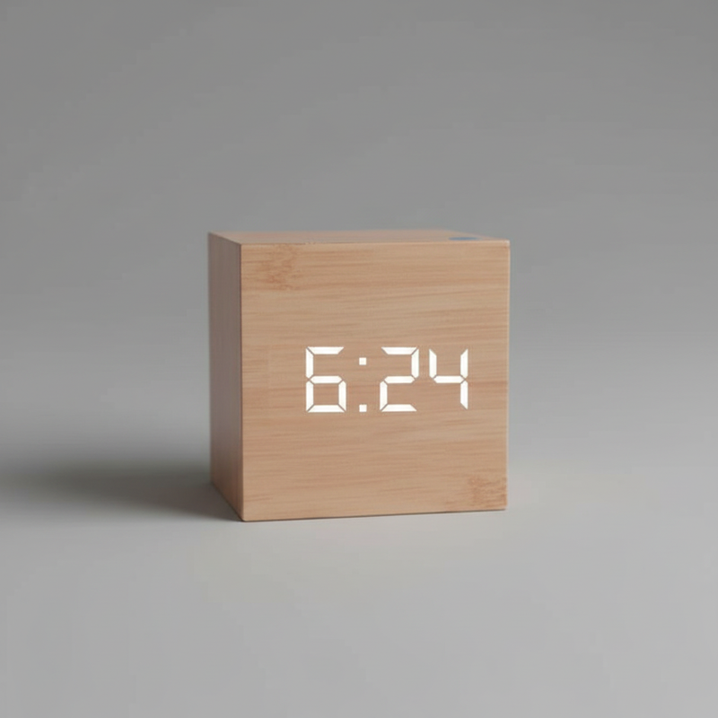 Cubo de Tiempo Mini | Reloj Despertador Digital LED Compacto