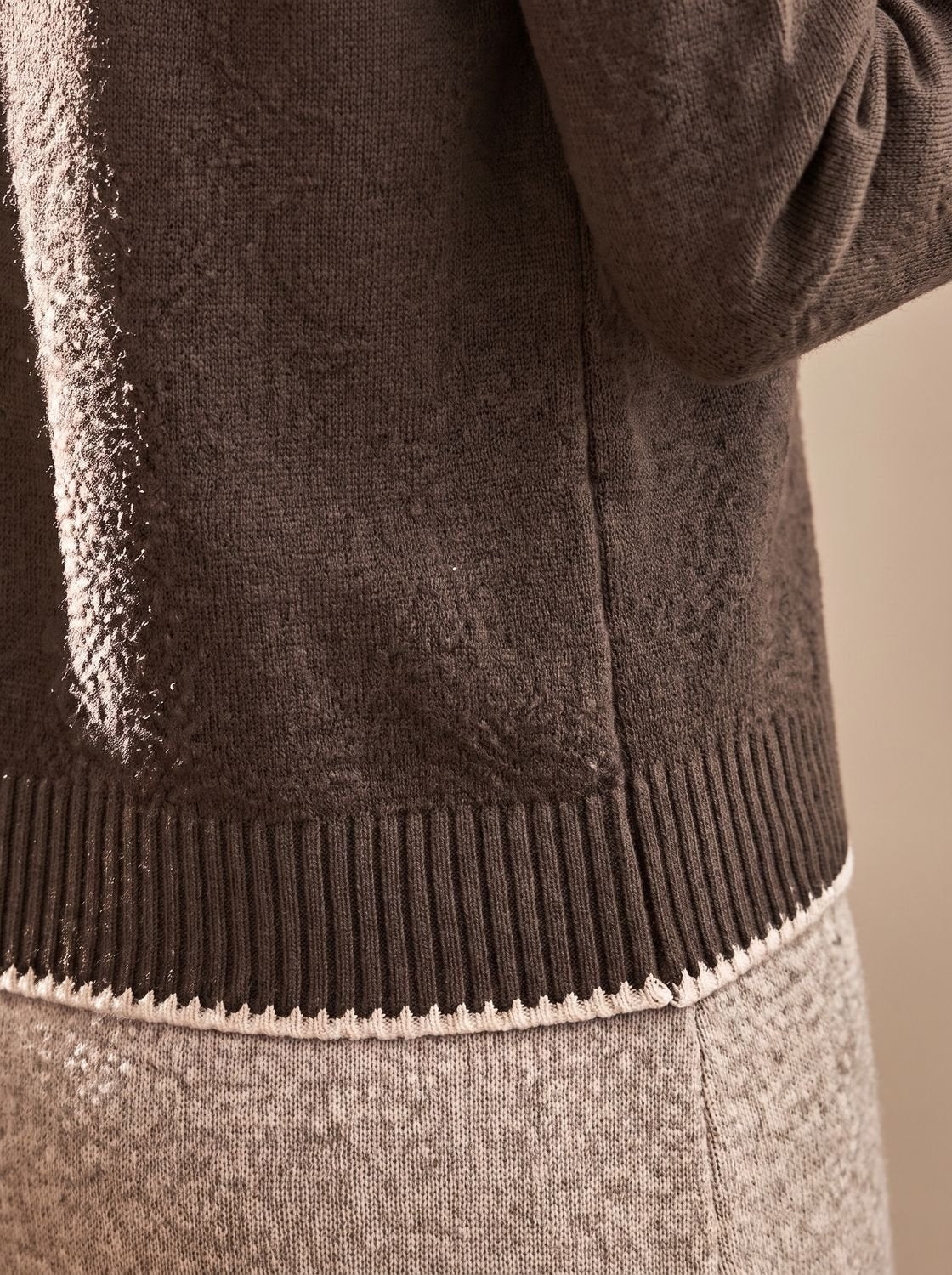 Mujer Jersey de Punto con Cuello Perkins | Estampado de Rombos & Manga Larga | Otoño e Invierno