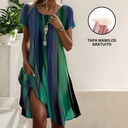 Vestido fluido con degradé para mujer | Estilo bohemio y elegante