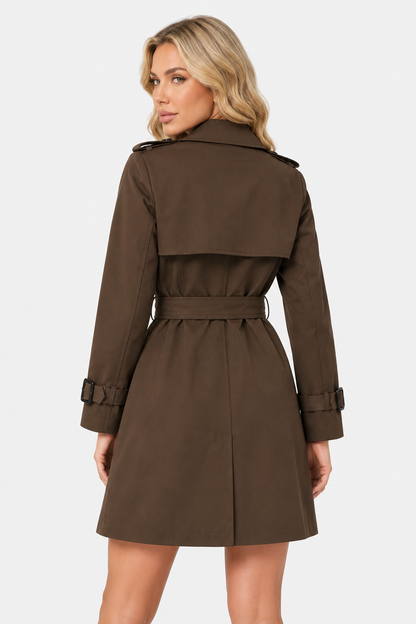 Mujer Gabardina con Cinturón | Doble Botonadura & Solapas | Otoño e Invierno