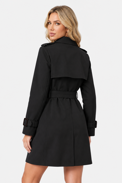Mujer Gabardina con Cinturón | Doble Botonadura & Solapas | Otoño e Invierno