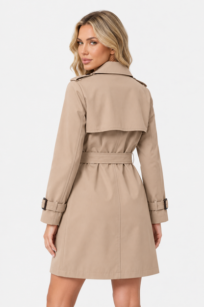 Mujer Gabardina con Cinturón | Doble Botonadura & Solapas | Otoño e Invierno