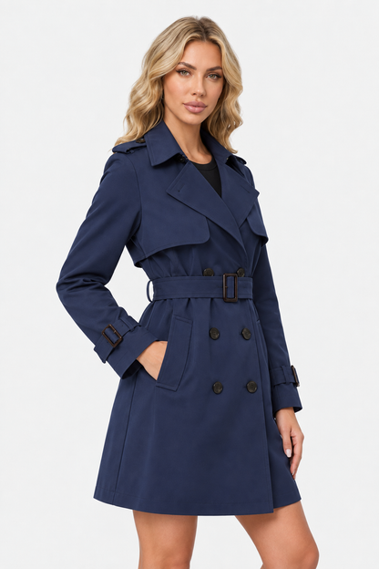 Mujer Gabardina con Cinturón | Doble Botonadura & Solapas | Otoño e Invierno