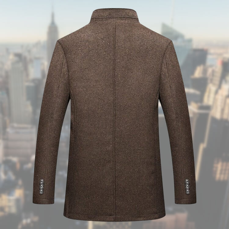 Hombre Chaqueta de Invierno | Cierre de Botones & Cuello Alto | Otoño e Invierno