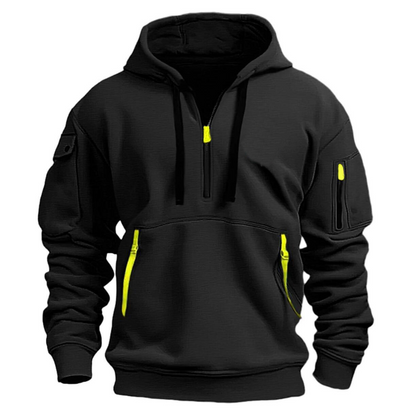Mujer Sudadera con Capucha | Bolsillos con Cremallera & Detalles a Contraste | Uso Diario