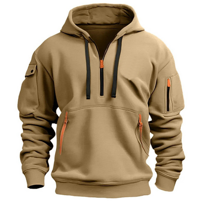 Mujer Sudadera con Capucha | Bolsillos con Cremallera & Detalles a Contraste | Uso Diario
