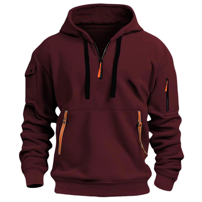 Mujer Sudadera con Capucha | Bolsillos con Cremallera & Detalles a Contraste | Uso Diario