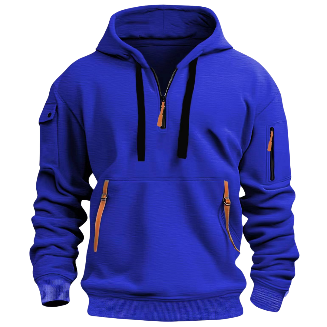 Mujer Sudadera con Capucha | Bolsillos con Cremallera & Detalles a Contraste | Uso Diario