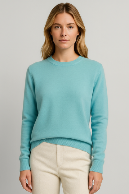 Mujer Jersey de Cuello Redondo | Cachemira & Corte Clásico | Otoño e Invierno