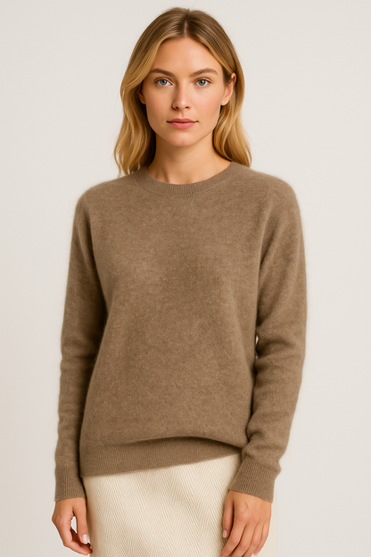 Mujer Jersey de Cuello Redondo | Cachemira & Corte Clásico | Otoño e Invierno