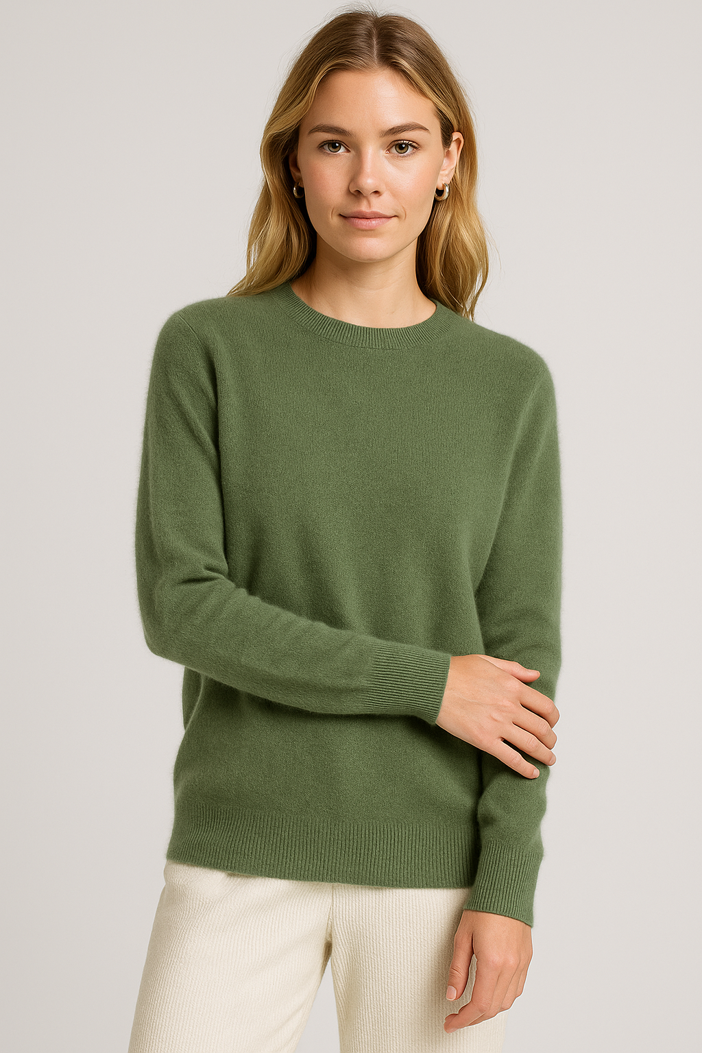 Mujer Jersey de Cuello Redondo | Cachemira & Corte Clásico | Otoño e Invierno
