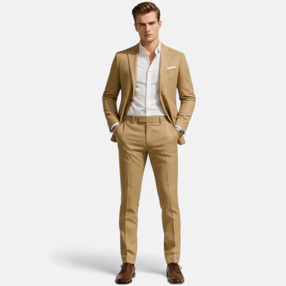Hombre Traje de Lino | Tejido Transpirable & Dos Piezas | Casual y Verano