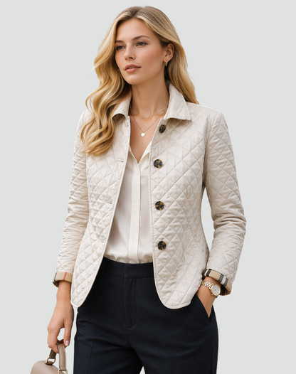 Mujer Chaqueta Acolchada | Cierre de Botones & Cuello Camisero | Otoño e Invierno
