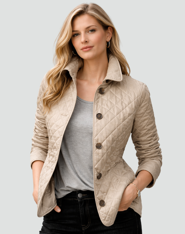Mujer Chaqueta Acolchada | Cierre de Botones & Cuello Camisero | Otoño e Invierno